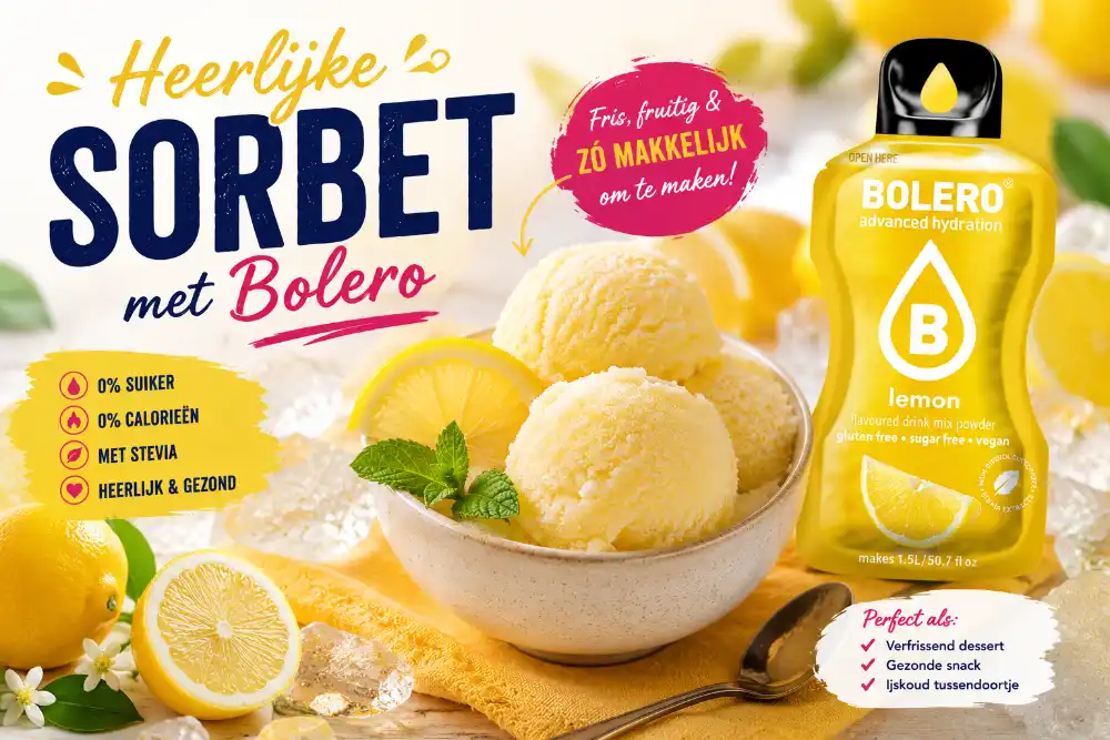 Heerlijke citroen sorbet met Bolero Lemon